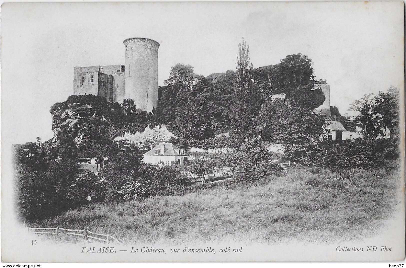 Falaise - Le Château, vue d'ensemble, coté sud