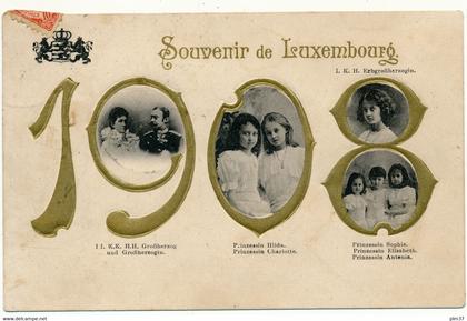 Souvenir de Luxembourg, Famille Grand-Ducale, Millésime 1908