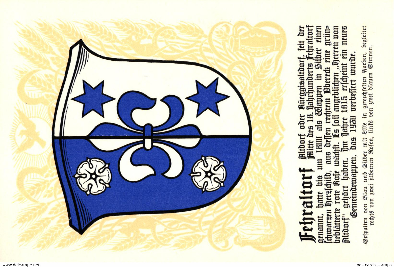 Fehraltorf, Wappen, Serie Züricher Gemeindewappen Nr. 107, ca. 20er Jahre