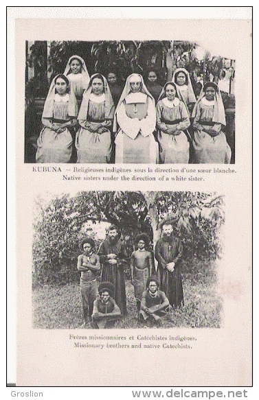 KUBUNA RELIGIEUSES INDIGENES SOUS LA DIRECTION D'UNE SOEUR BLANCHE . FRERES MISSIONNAIRES ET CATECHISTES INDIGENES