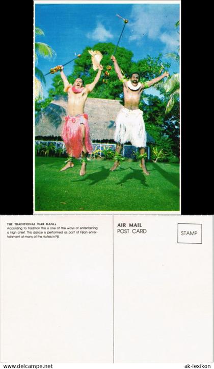 Fiji (Fidschi-Inseln) NATIVES TRADITIONAL WAR DANCE Einheimischer   1980