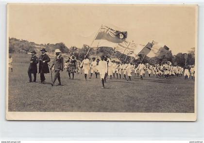 Fiji - SUVA - Fiji Day on 9 October 1915 - French father of the Catholic Mission with one of the sons of the last king o