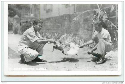 MANILA  - Cock Fighting (voir timbres dos carte).