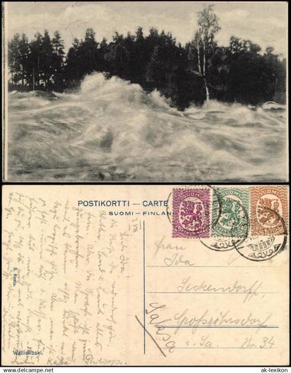 Postcard .Finnland Suomi Wallinkoski. 1917  gel. Briefmarke u. Stempel