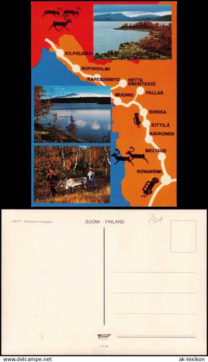 Postcard .Finnland Suomi Landkarten Ansichtskarte Umland Trachten 1979