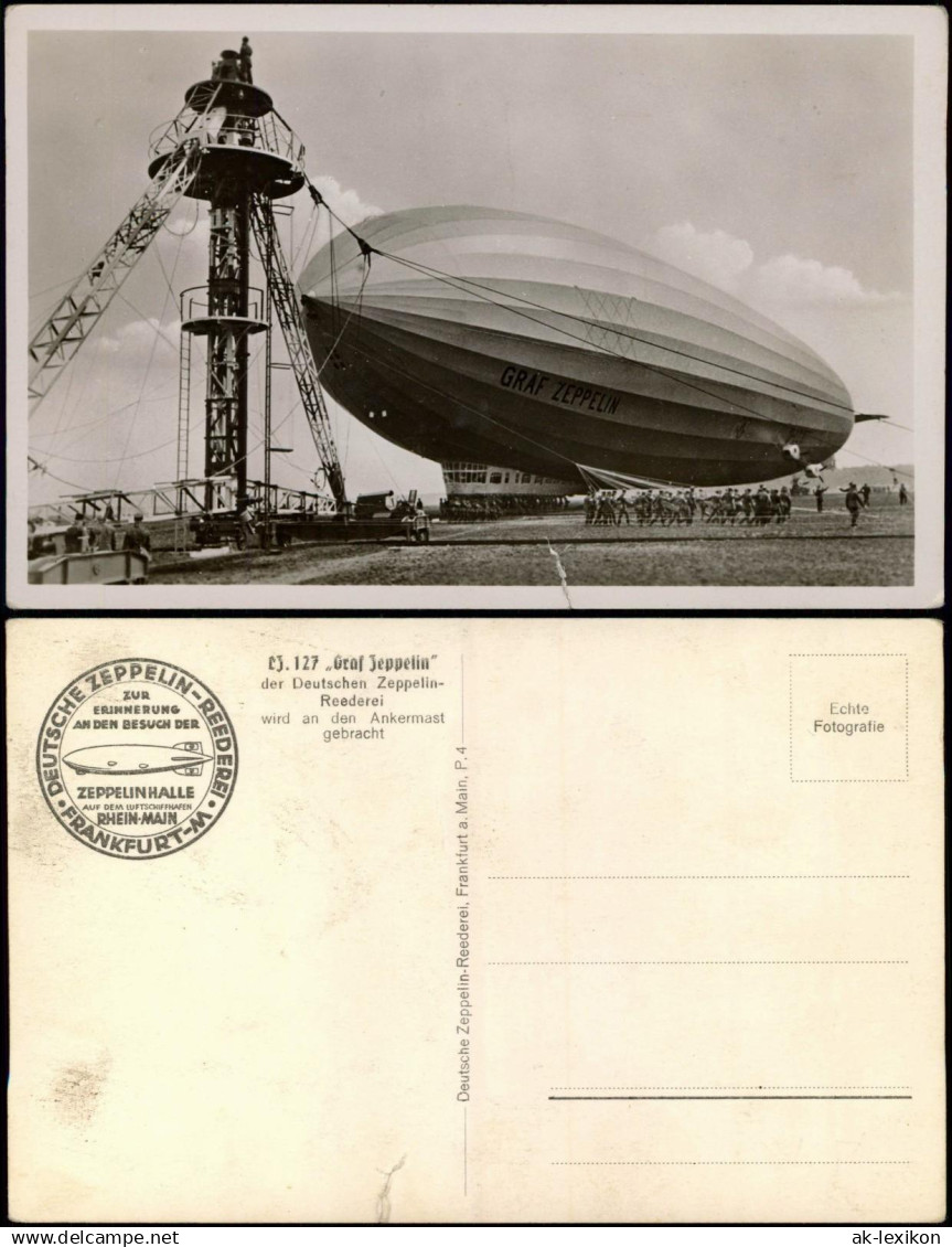 Flughafen-Frankfurt am Main Flughafen Graf Zeppelin LZ. 127 Luftschiff 1936