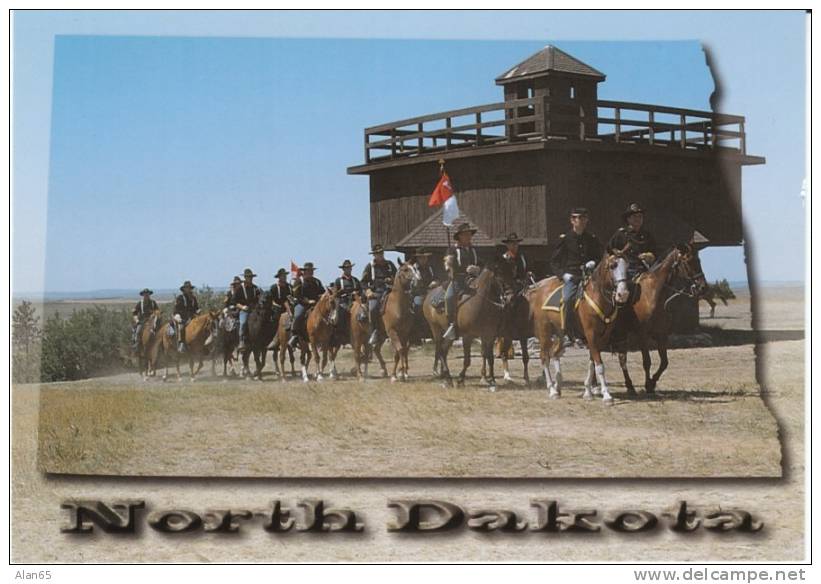 Fort Abraham Lincoln State Park ND North Dakota, Army Post 7th Cavalry on c1990s/2000s Vintage Postcard