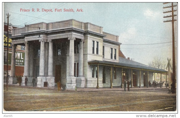 Fort Smith Arkansas, Frisco Railroad Depot Station, c1900s/10s Vintage Postcard