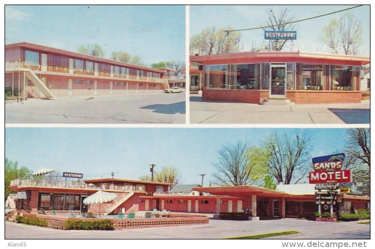 Fort Smith Arkansas, Sands Motel &amp; Restaurant, c1960s Vintage Postcard