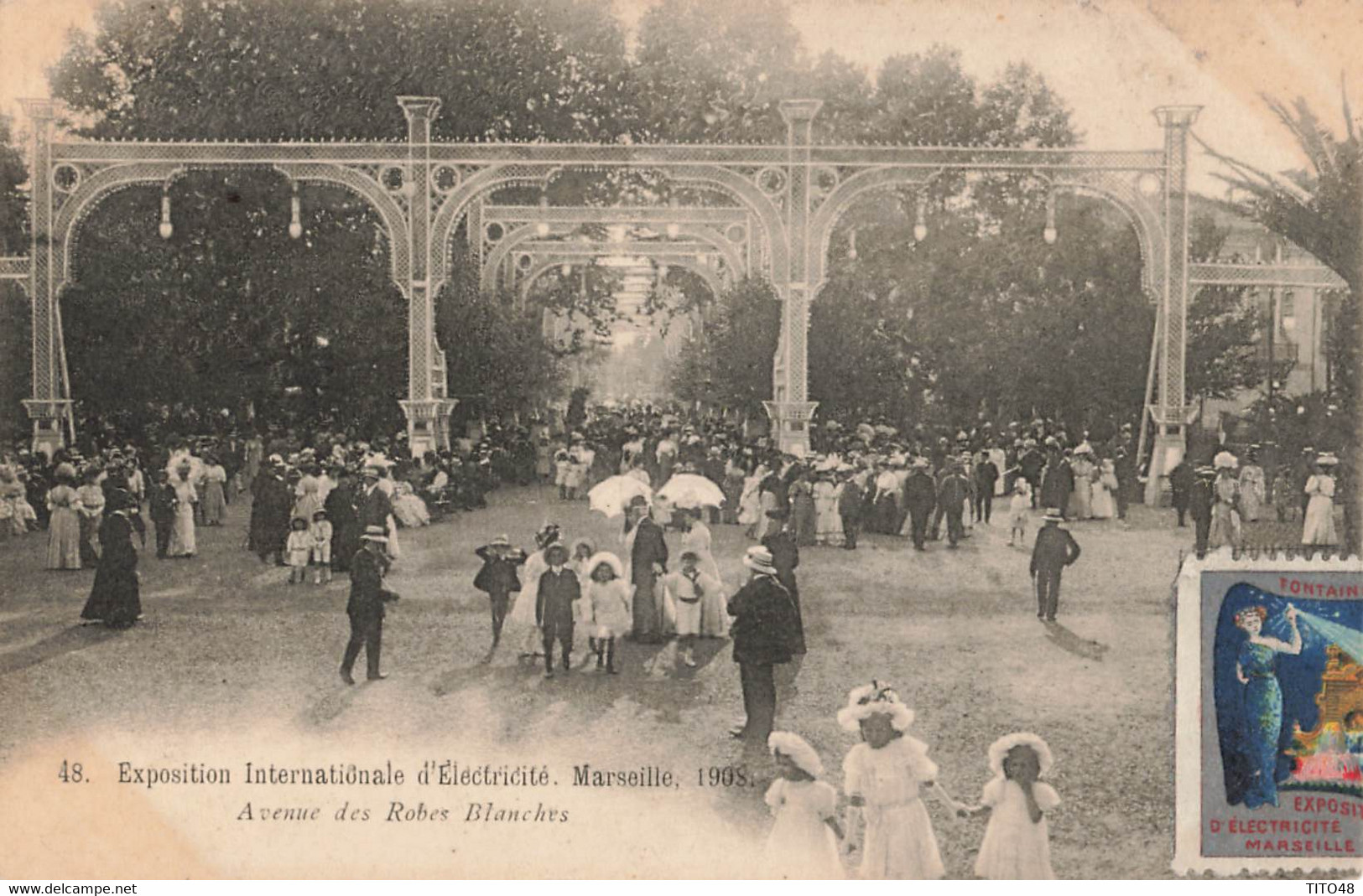 France (13 Marseille) - 1908 - Exposition Internationale d'Electricité - Avenue des Robes Blanches