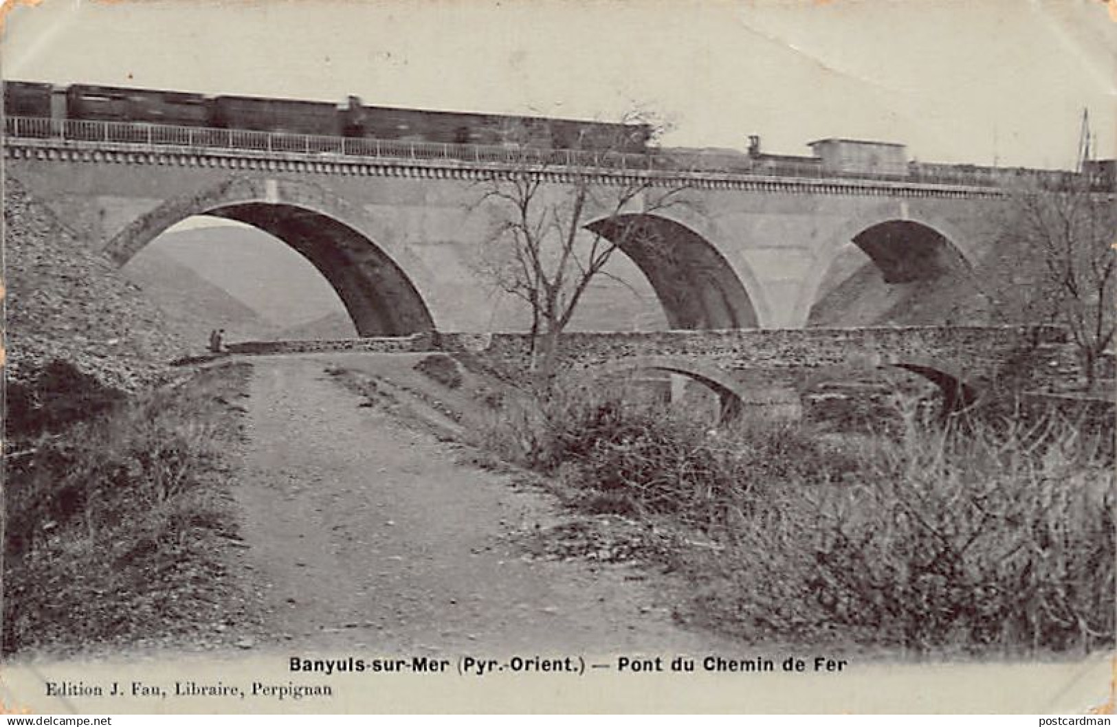 France - BANYULS SUR MER (66) Pont du chemin de fer - Ed. J. Fau