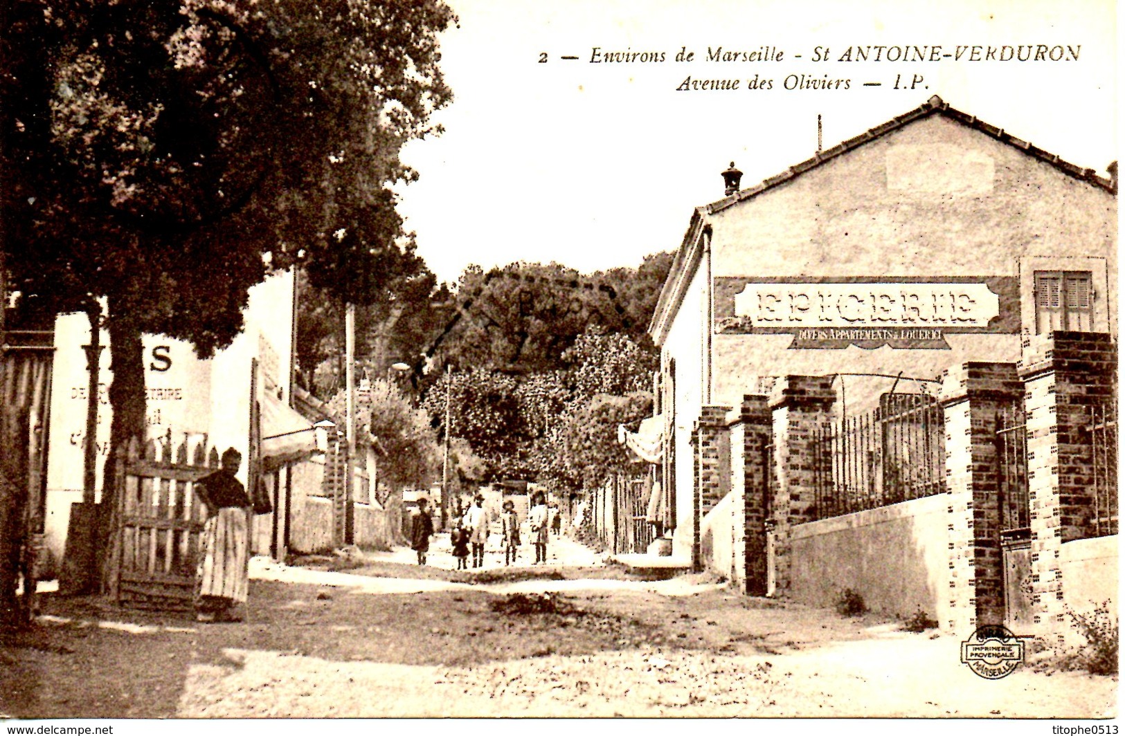 FRANCE. Carte postale écrite. Saint Antoine-Verduron/Avenue des Oliviers.