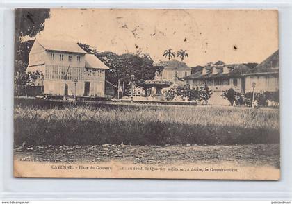 Guyane - CAYENNE - Place du Gouvernement - CARTE DÉCOLLÉE - Ed. Hudon frères