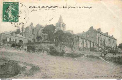 76 - Le Havre - Graville Sainte Honorine - Vue Générale de l'Abbaye - CPA - Oblitération ronde de 1912 - Etat carté arra