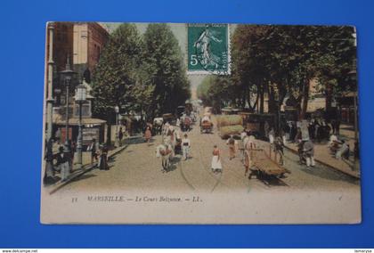 1905 LE COURS BELZUNCE très Animé MARSEILLE CPA-Carte Postale [13] Bouches-du-Rhône-charrettes-carrosses-taxis