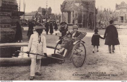 Marseille - Expositions Coloniales 1922 - Promenade pousse pousse