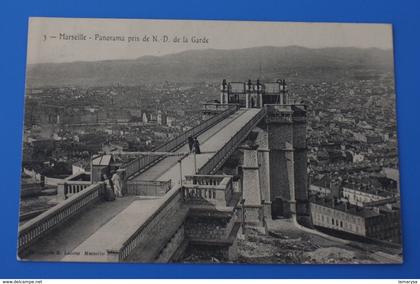 1907 Notre-Dame de la Garde,ascenseur- MARSEILLE-vue panoramique CPA-Carte Postale [13] Bouches-du-Rhône