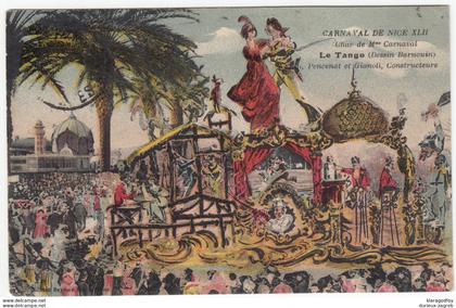 Nice, Carnaval de Nice XLII, Char de Mme Carnaval Le Tango old postcard travelled 191? b170401
