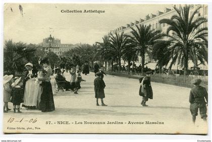 CPA - Carte Postale - France - Nice - Les Nouveaux Jardins - Avenue Masséna - 1906 ( CP4605 )