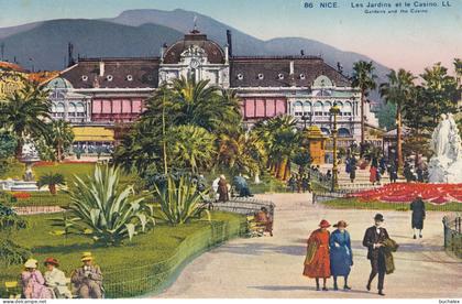 ungelaufene Ansichtskarte Nice - Les Jardins et le Casino