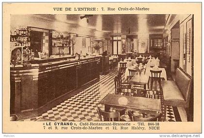 depts divers - alpes maritimes - ref M 737 - nice - le cyrano - cafe restaurant brasserie - carte bon etat -