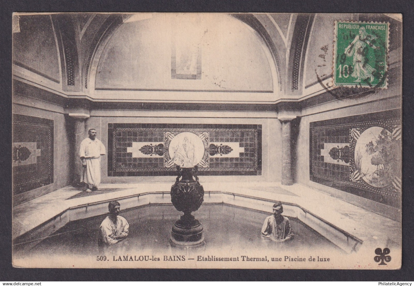 FRANCE, Postcard RPPC, Lamalou-les-Bains, Thermal establishment, luxury pool