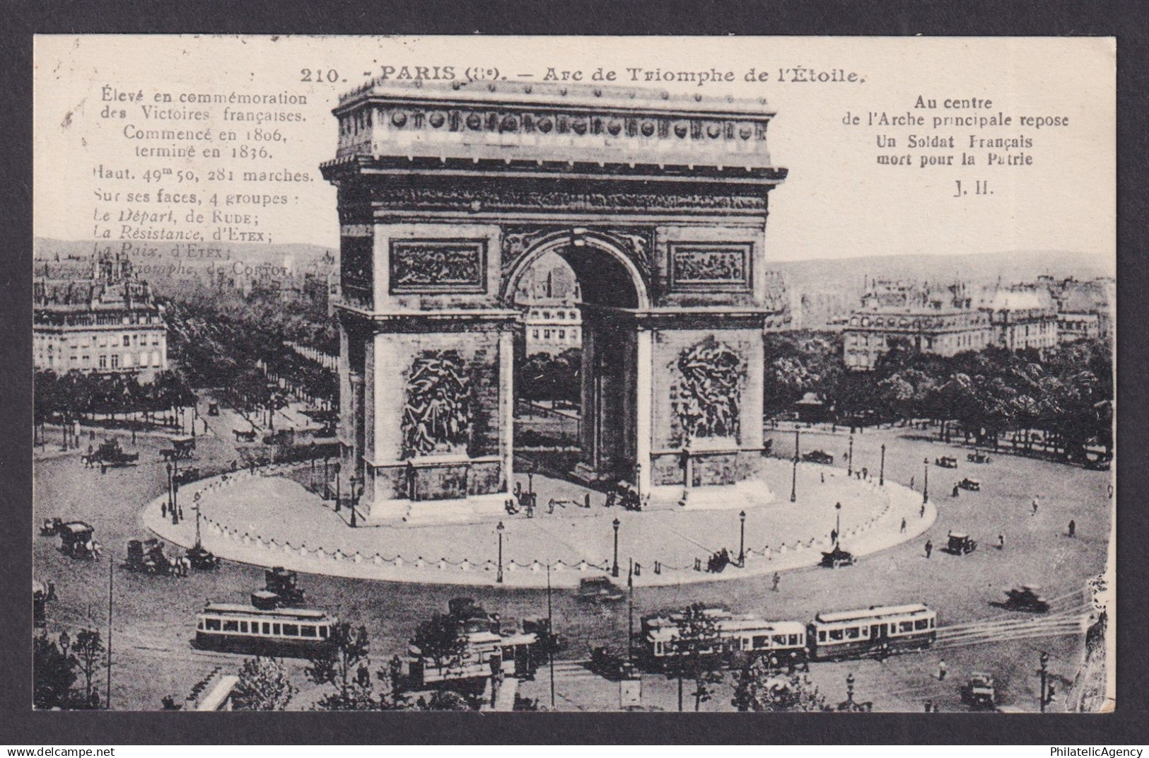 FRANCE, Postcard RPPC, Paris, Arc de Triomphe