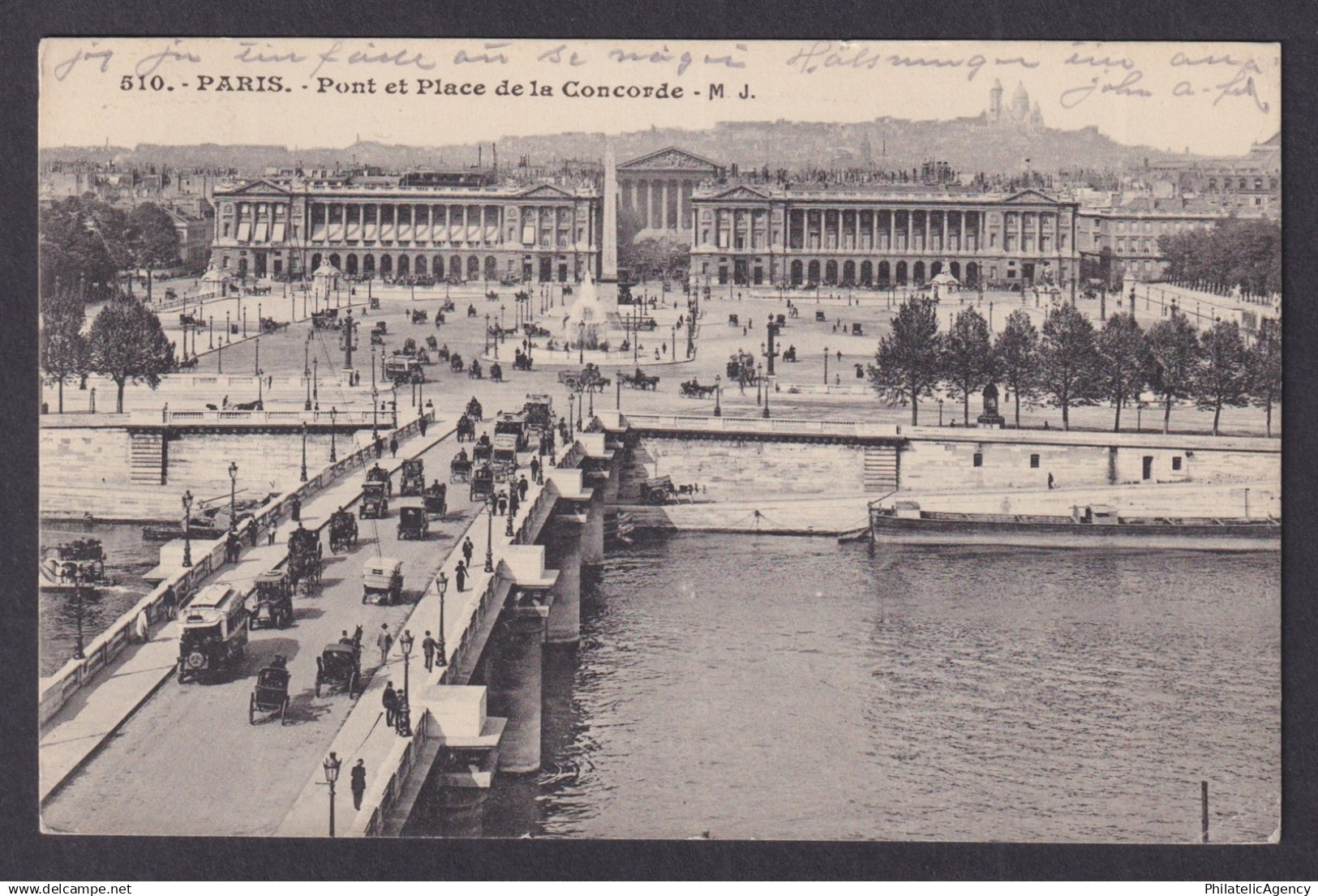 FRANCE, Postcard RPPC, Paris, Concord Place and Concord Bridge