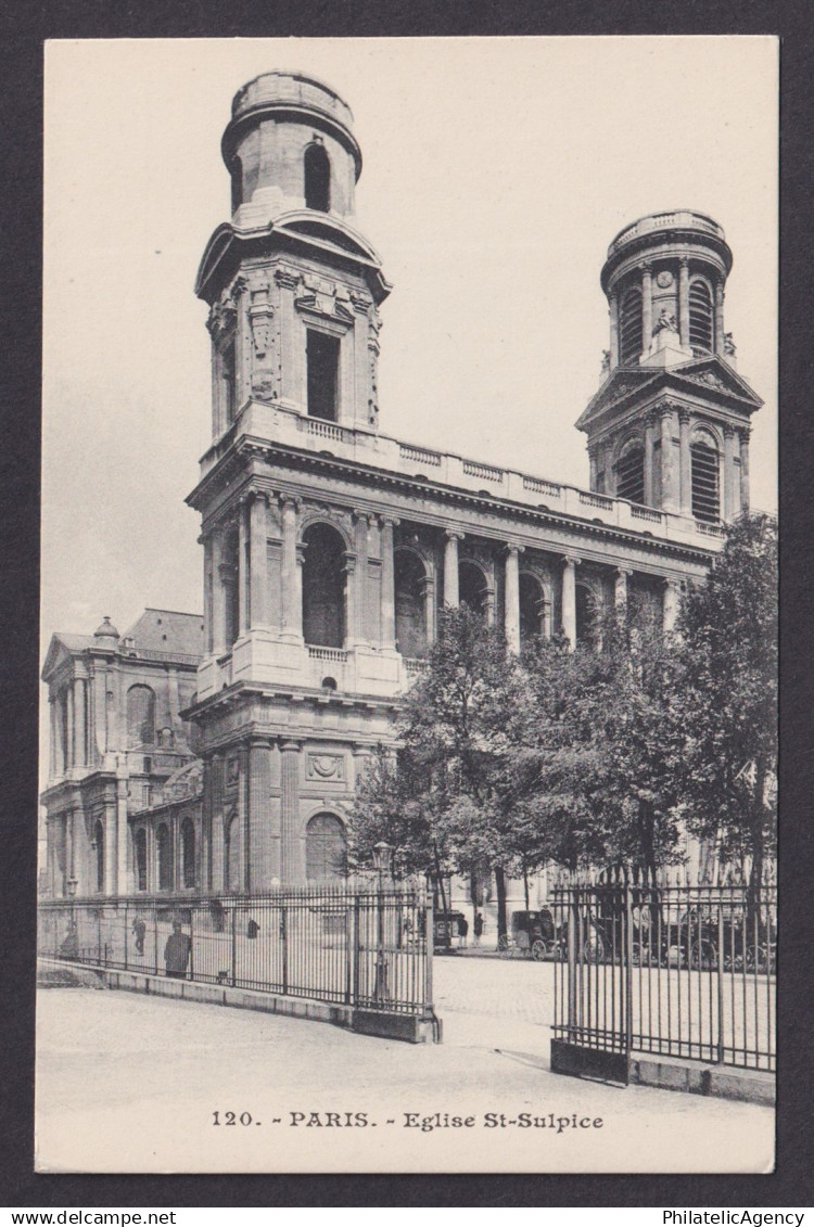 FRANCE, Postcard RPPC, Paris, Saint-Sulpice Church