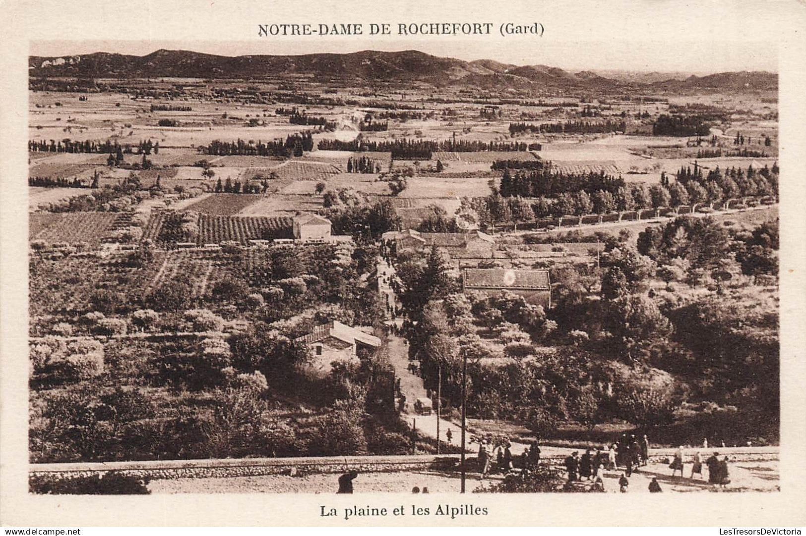 FRANCE - Rochefort du Gard - ND Rochefort du Gard - La plaine et les Alpilles - Carte Postale Ancienne