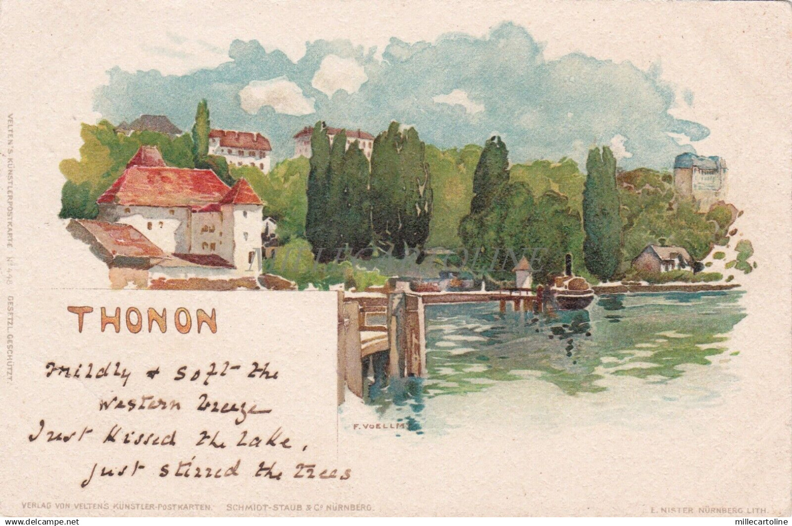 FRANCE - Thonon les Bains - View - F. Voellmy 1901