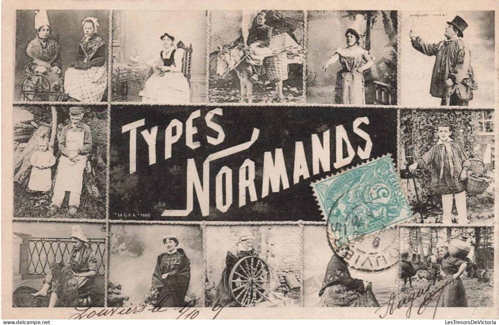 FRANCE - Types Normands - vue de plusieurs personnes - multi-vues de différents personnes - Carte Postale Ancienne