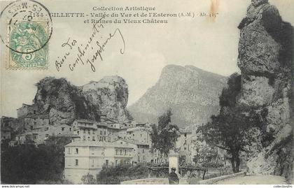 / CPA FRANCE 06 "Gillette, Vallée du Var et de l'esteron et ruines du vieux château"