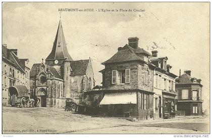 BEAUMONT-EN-AUGE  - L'EGLISE ET LA PLACE DU CROCHET