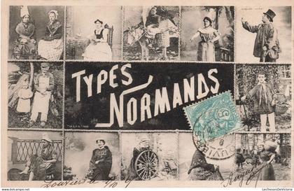 FRANCE - Types Normands - vue de plusieurs personnes - multi-vues de différents personnes - Carte Postale Ancienne