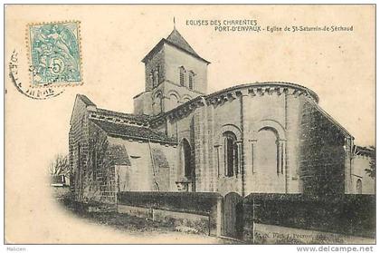 charente maritime -ref E45- eglises des charentes - port d envaux -eglise de st saturnin de sechaud -