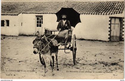 CPA Challans et ses environs - Un Maraichin et son attelage se rendant (104569)