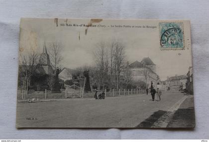 les Aix d'Angillon, le jardin public et route de Bourges, Cher 18