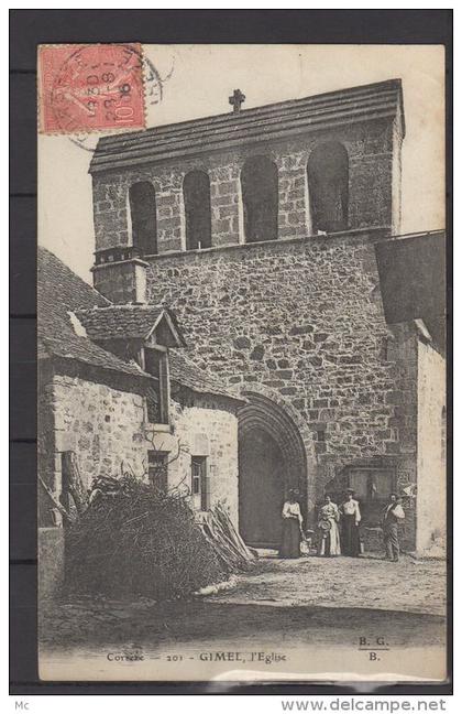 19 - Gimel - L'Eglise - corrèze - animée