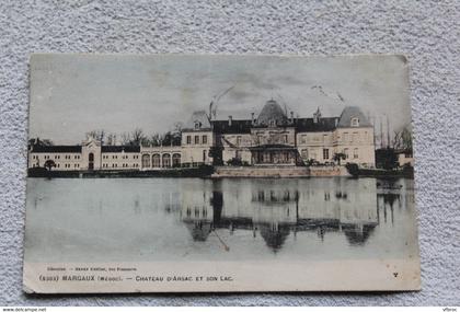 Cpa 1908, Margaux, château d'Arsac et son lac, Gironde 33