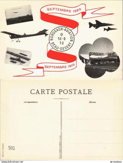 CPA Bordeaux BORDEAUX AVIATION Flugwesen Jubiläums-Postkarte 1980