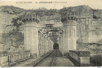 -dpts div. -ref-AY105- lot - conduché - pont et tunnel - ponts - tunnels - ligne de chemin de fer - architecture -