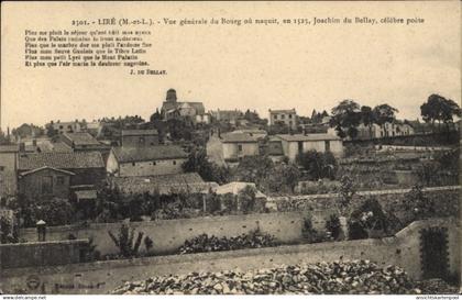 CPA Liré Maine et Loire, Vue generale du Bourg, Gedicht von J. du Bellay, Plus me plait le sejour...