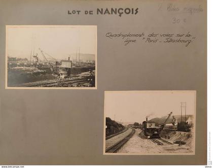 PHOTOS Anciennes  de NANCOIS - 2 Photos Originales 9x13 cm, Quadruplement des voies "Paris - Strasbourg"