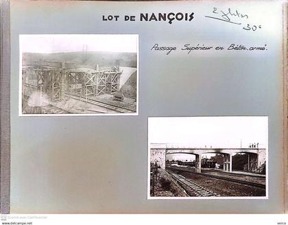 PHOTOS Anciennes  de NANCOIS - 2 Photos Originales 9x13 cm, Passage superieur en Béton armé