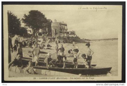 56 Larmor-Plage 22 LARMOR-PLAGE (Morbihan) - Les enfants sur la Plage plage esperanto D56D K56162K C56107C RH008963