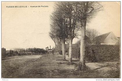 oise - ref U 448 -plessis belleville - avenue de poclain - petit plan cheminee d usine - usines - carte bon etat -