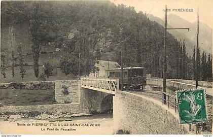 dpts divers-ref-MM50- hautes pyrenees - pont du pescadere - tramway - tramways - transports - carte bon etat -