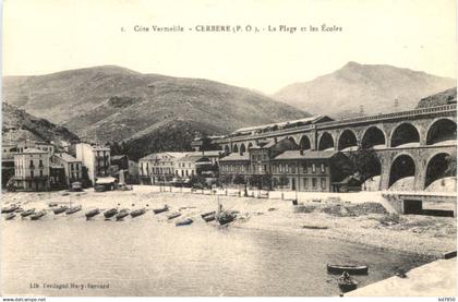 Cerbere, La Plage et les Ecoles