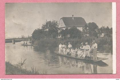 67 - RATHSAMHAUSEN - Près SELESTAT et MUTTERSHOLTZ - Carte photo - Promenade en barque sur l' Ill